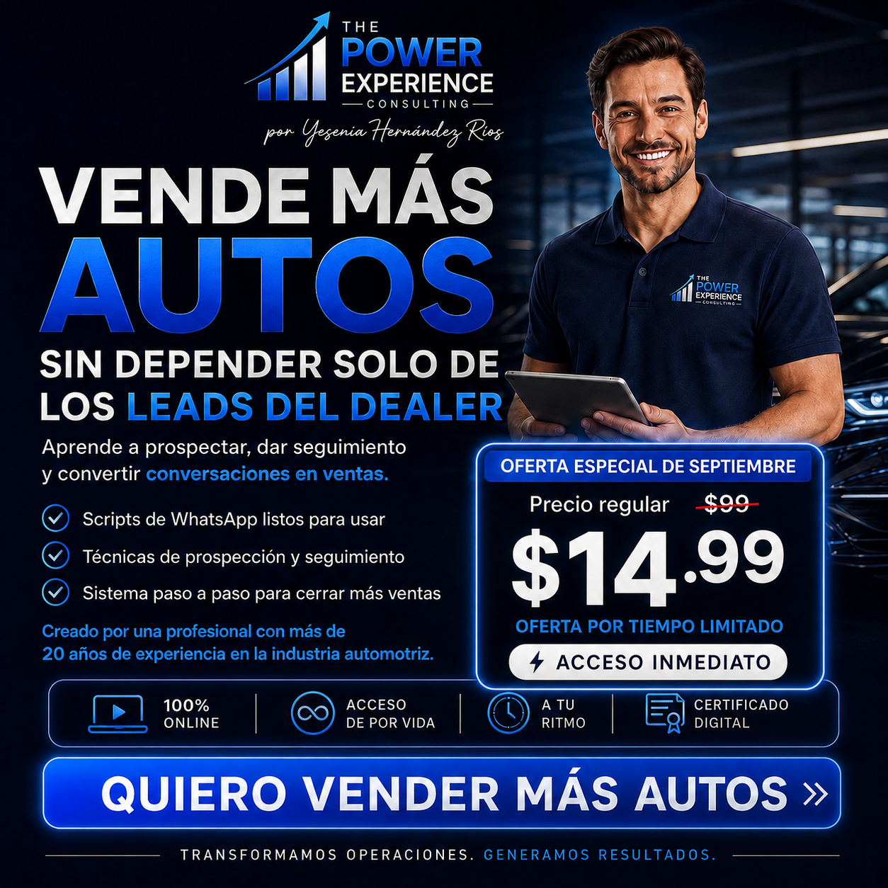 Vende Más Autos — recurso digital para vendedores automotrices